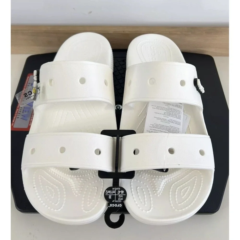 Crocs Classic‎ Slide Two Strap Sandal / White / Men's Size 12